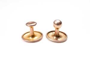Three antique button cuffs in 9 carat yellow gold - 2