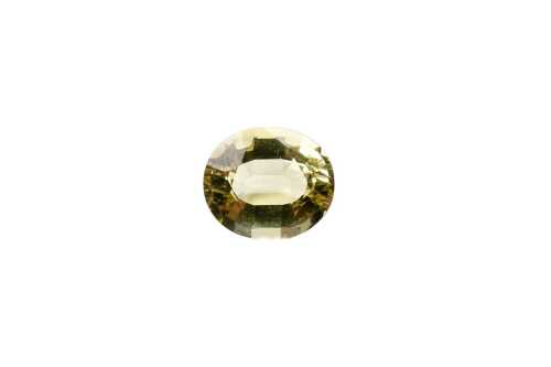 An oval golden beryl