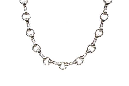 An equestrian link necklace in sterling silver