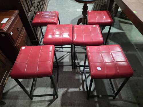 Set of six industrial style stools