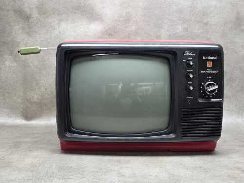National Deluxe red portable television