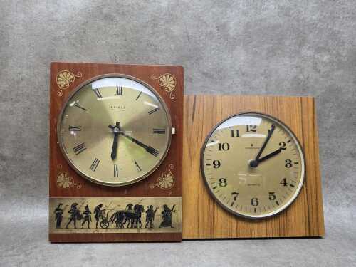 Two retro wall clocks including Junghans and Weimar