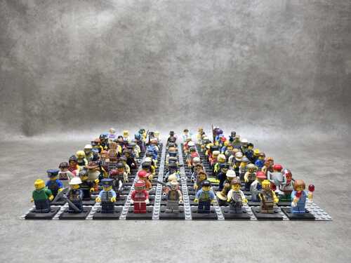 LEGO minifigures, including base plate