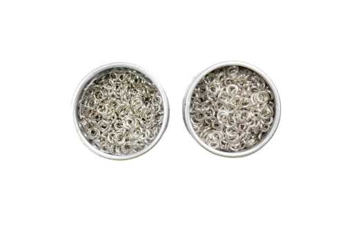 Two boxes of jump rings in sterling silver