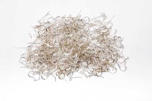 A group of earring hooks in sterling silver
