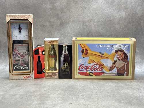 Five boxed Coca Cola memrobillia pieces
