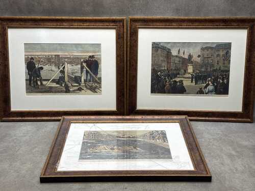 Set of three framed prints of New York scenes