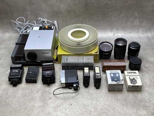 Assorted photographic equipment