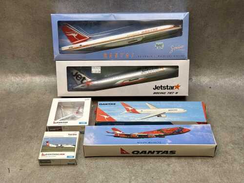 Six Australian model aircraft including Qantas and Jetstar