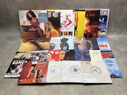 Laserdiscs, including music, movies and 8" discs