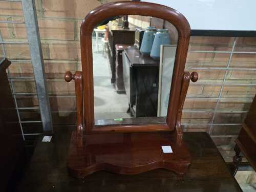 Timber shaving mirror on swivel base