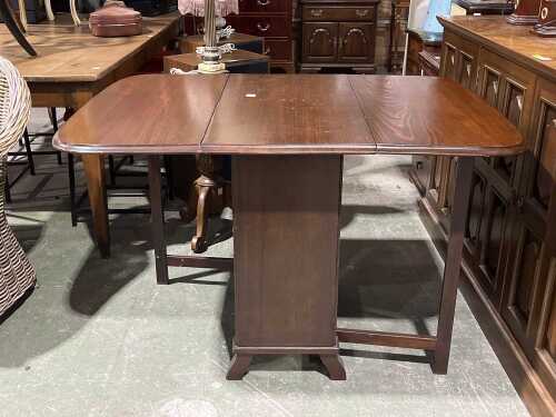 Timber drop-leaf gateleg dining table