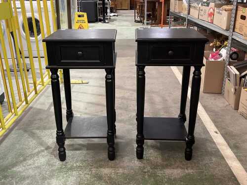 Pair of timber bedsides