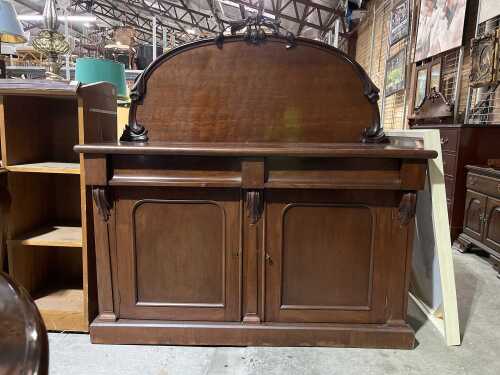 Victorian-style walnut-finish chiffonier