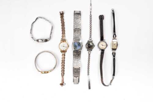 A collection of seven Swiss vintage ladies watches