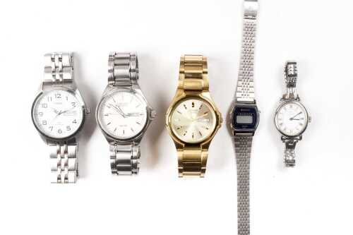 A group of five watches