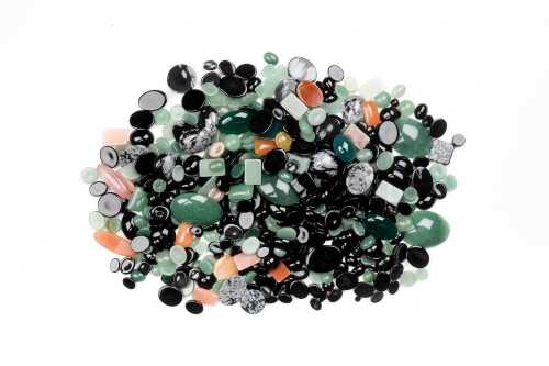 A large collection of cabochon gemstones