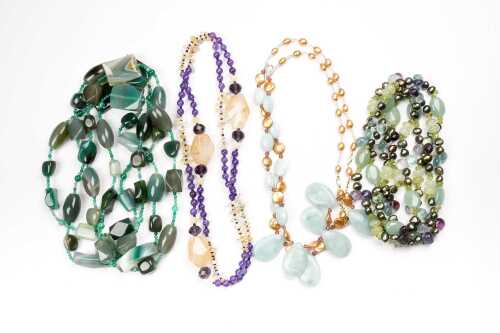 A collection of gemstone jewellery