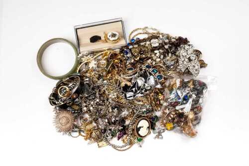A large collection of costume jewellery