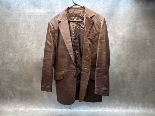 Stephen Dattner brown leather coat