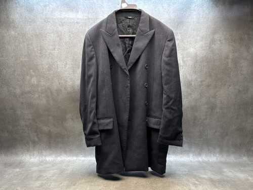 Designer-style double-breasted pinstripe coat