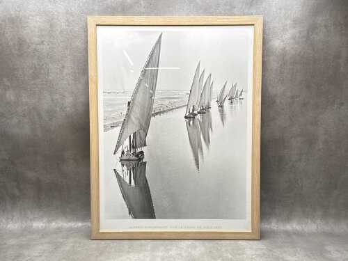 After Alfred Eisenstaedt, Sur le Canal de Suez 1935. Framed reproduction print on paper