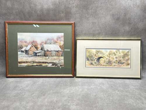 Two watercolour paintings on paper