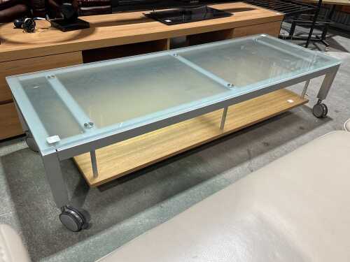 Contemporary glass top entertainment unit