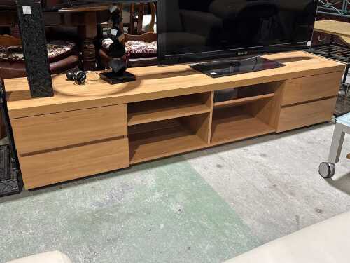 Modern timber entertainment unit