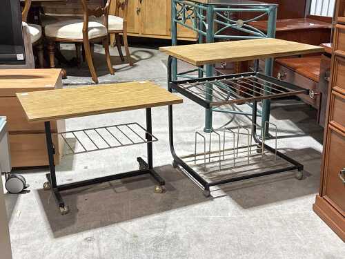 Two-piece magazine rack and tray