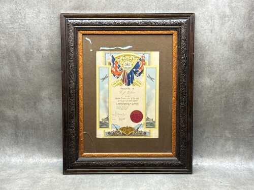 City of Hawthorn certificate presented to E.J. Tolson