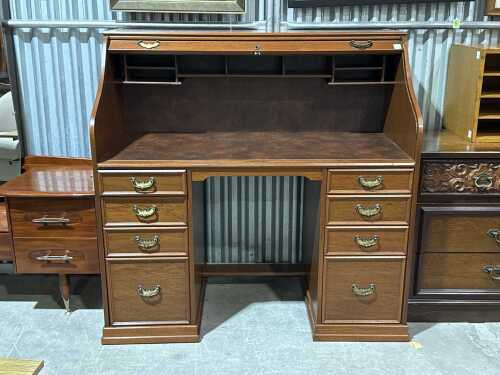 Mahogany roll top desk