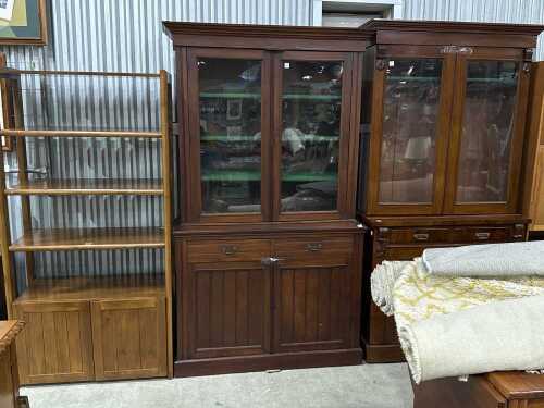 Victorian mahogany glazed bookcase cabinet