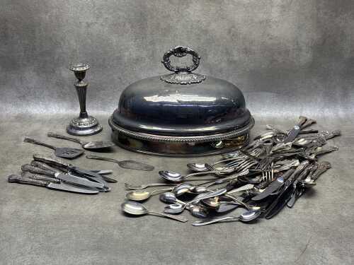 Silverplated, including Rodd cutlery setting