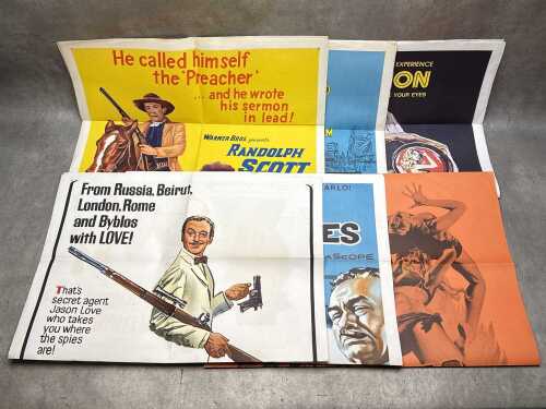 Six large movie posters, including Seven Thieves