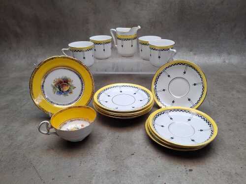 Porcelain, including a Tuscan tea setting for four
