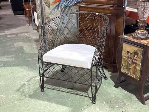 Wire patio armchair