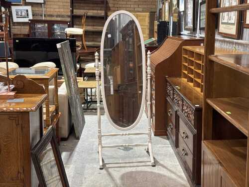 White cheval floor mirror