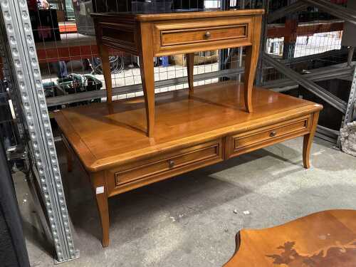Timber coffee table and side table