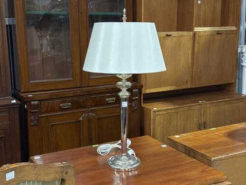 Art Deco-style chrome and glass table lamp