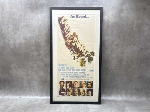 Framed vintage 'Earthquake' vertical movie poster