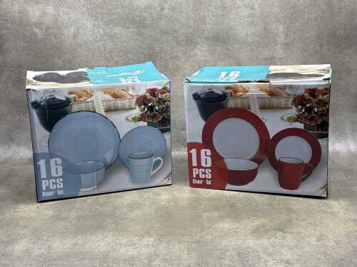 New stock. Two Royal Norfolk ceramic 16 piece dinner sets in boxes
