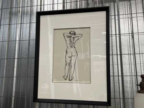 Hilary Jackson (1943-), nude study, 1995. Charcoal drawing on paper