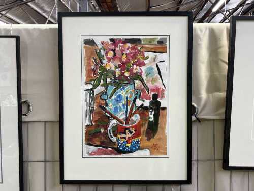 Kate Birrell, still life with Wonder Woman brush pot, 2020.