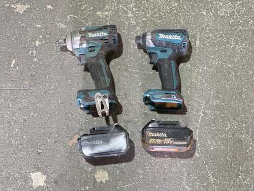 Two Makita 18V cordless impact drivers with batteries