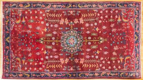 Vintage Persian Hamadan rug, hand-knotted wool, 270 x 150cm