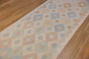 Afghan over-dyed kilim runner, hand-woven wool, 241 x 84cm - 2