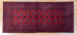 Afghan Turkoman rug, hand-knotted wool, 187 x 83cm