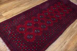 Afghan Turkoman rug, hand-knotted wool, 187 x 83cm - 2
