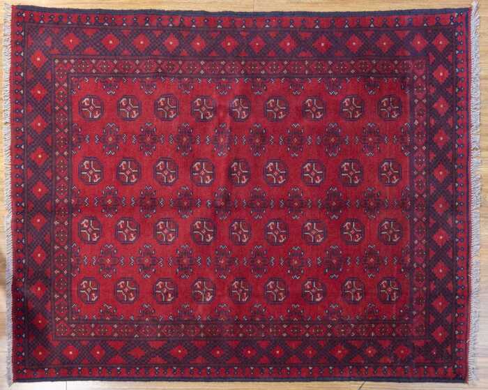 Afghan Turkman rug, hand-knotted wool, 187 x 145cm